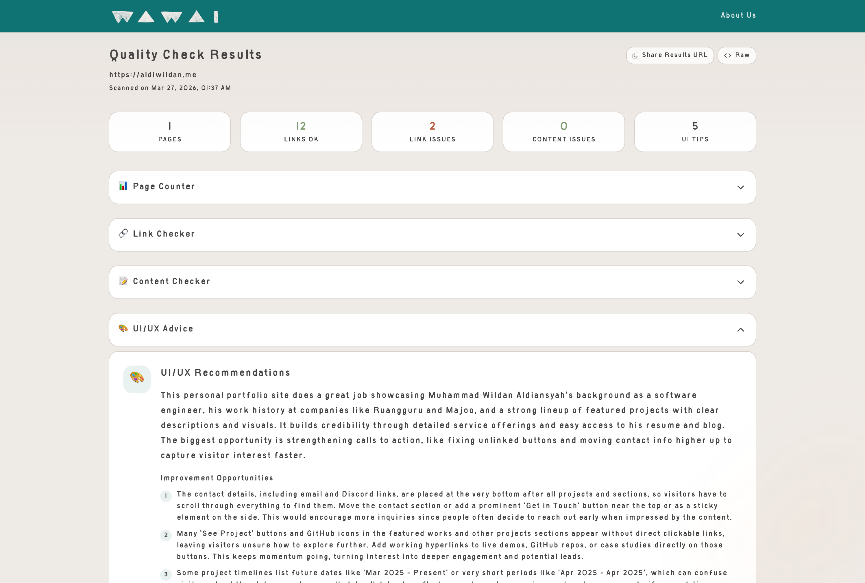 Wawai Partners LLC. | SiteChecker Web Application asset